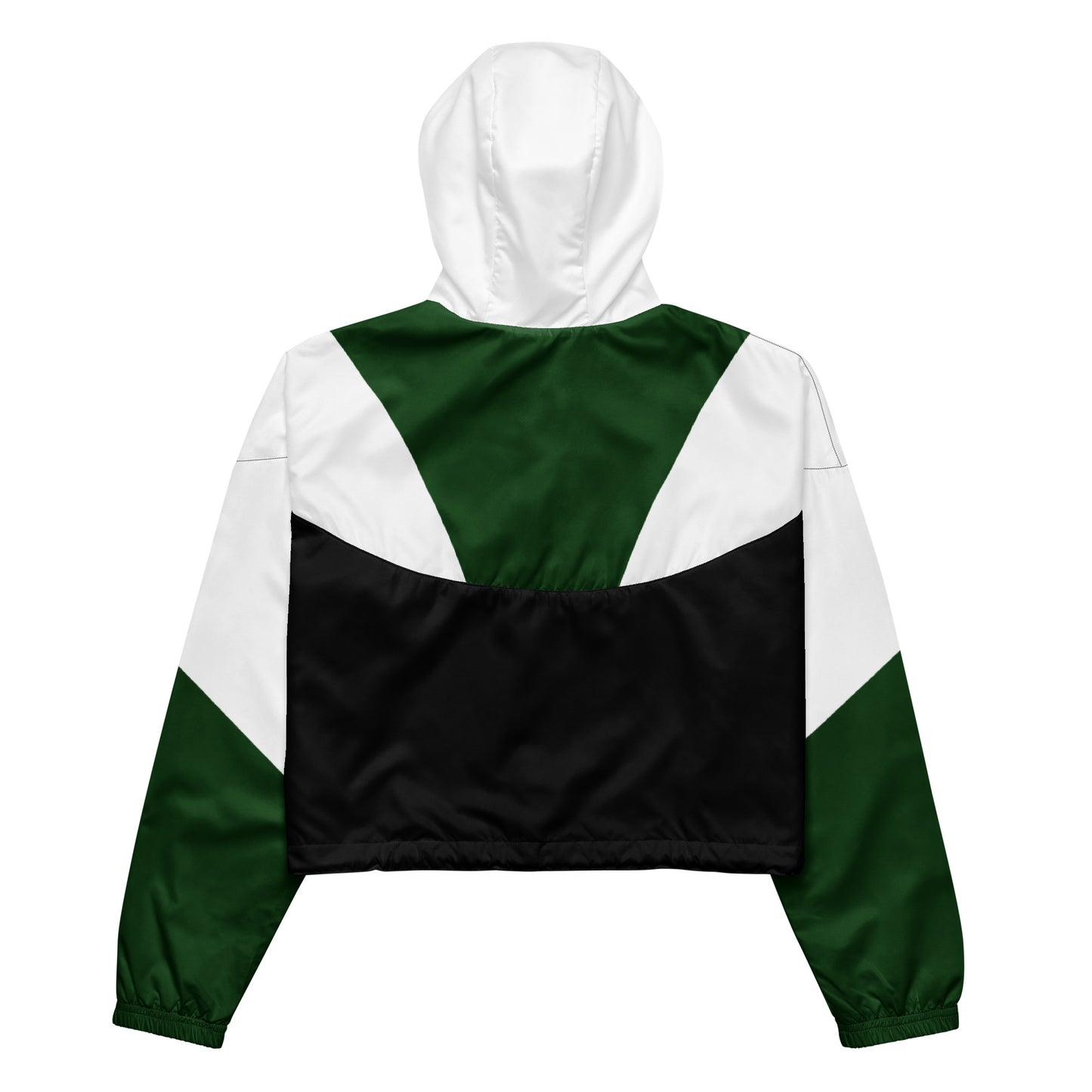 "Green, White and Black "Women’s cropped windbreaker