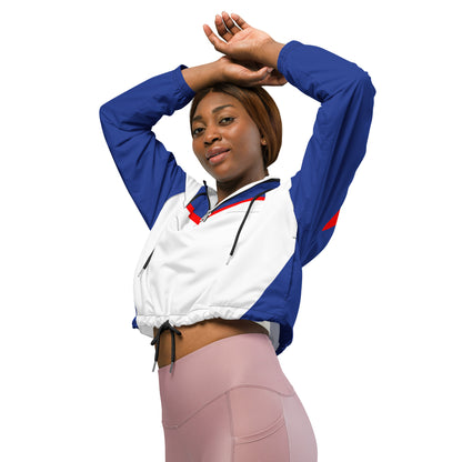 Red and Blue Women’s cropped windbreaker