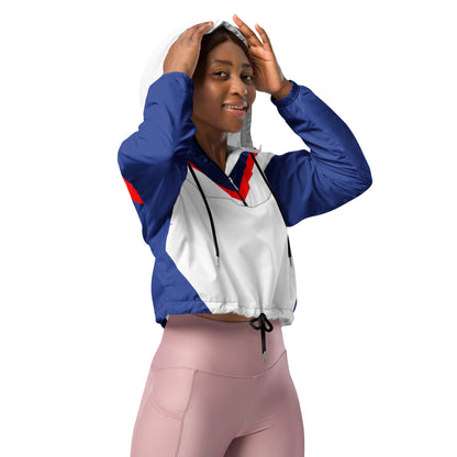 Red and Blue Women’s cropped windbreaker