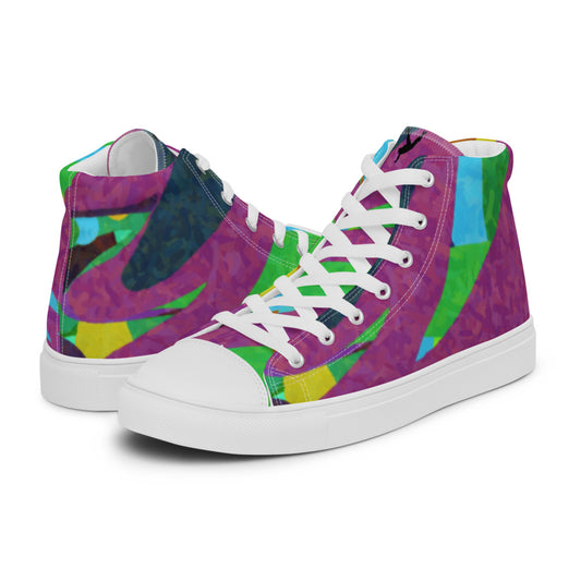 "Purple Abstract" high top canvas shoes