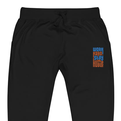 "Work Hard" fleece sweatpants "Blue and Orange"