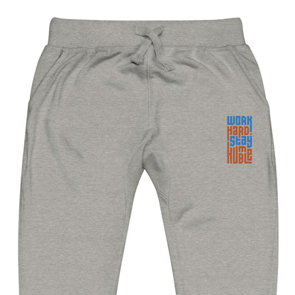 "Work Hard" fleece sweatpants "Blue and Orange"