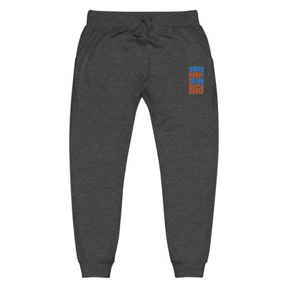 "Work Hard" fleece sweatpants "Blue and Orange"