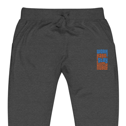 "Work Hard" fleece sweatpants "Blue and Orange"