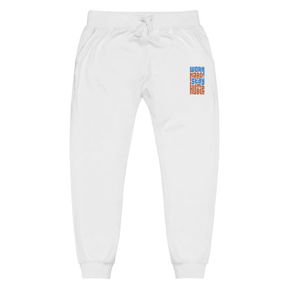 "Work Hard" fleece sweatpants "Blue and Orange"