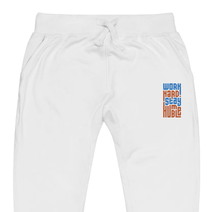 "Work Hard" fleece sweatpants "Blue and Orange"